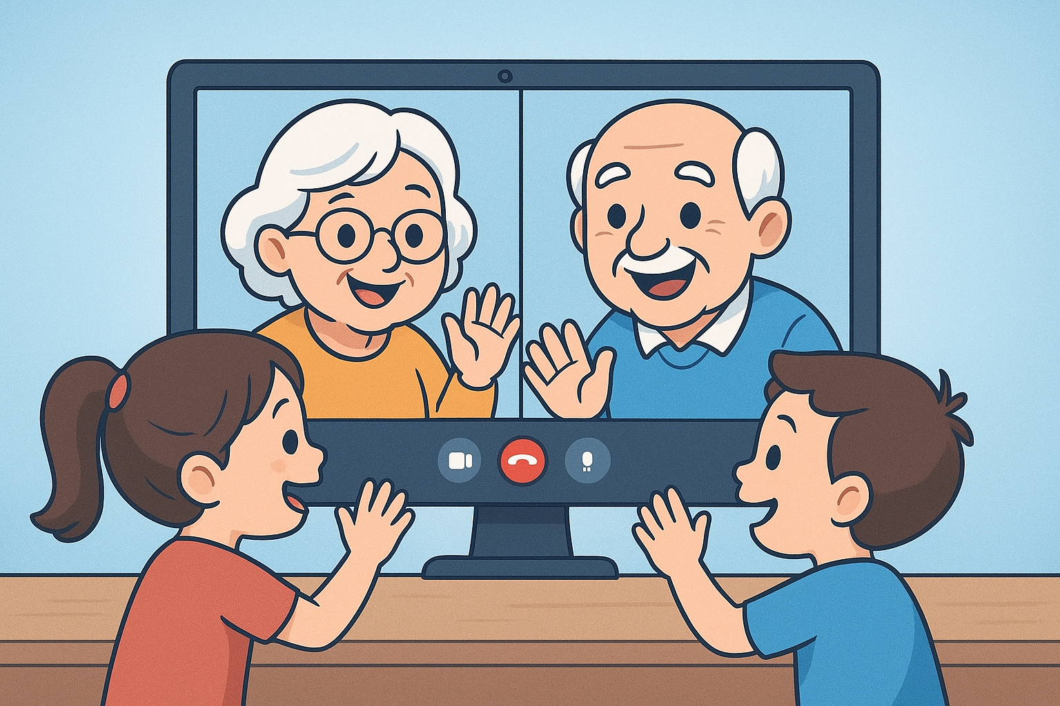 Grandparents video calling